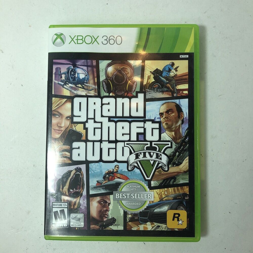 Microsoft XBox 360 Game Grand Theft Auto V 2013 2 Discs Mature B4